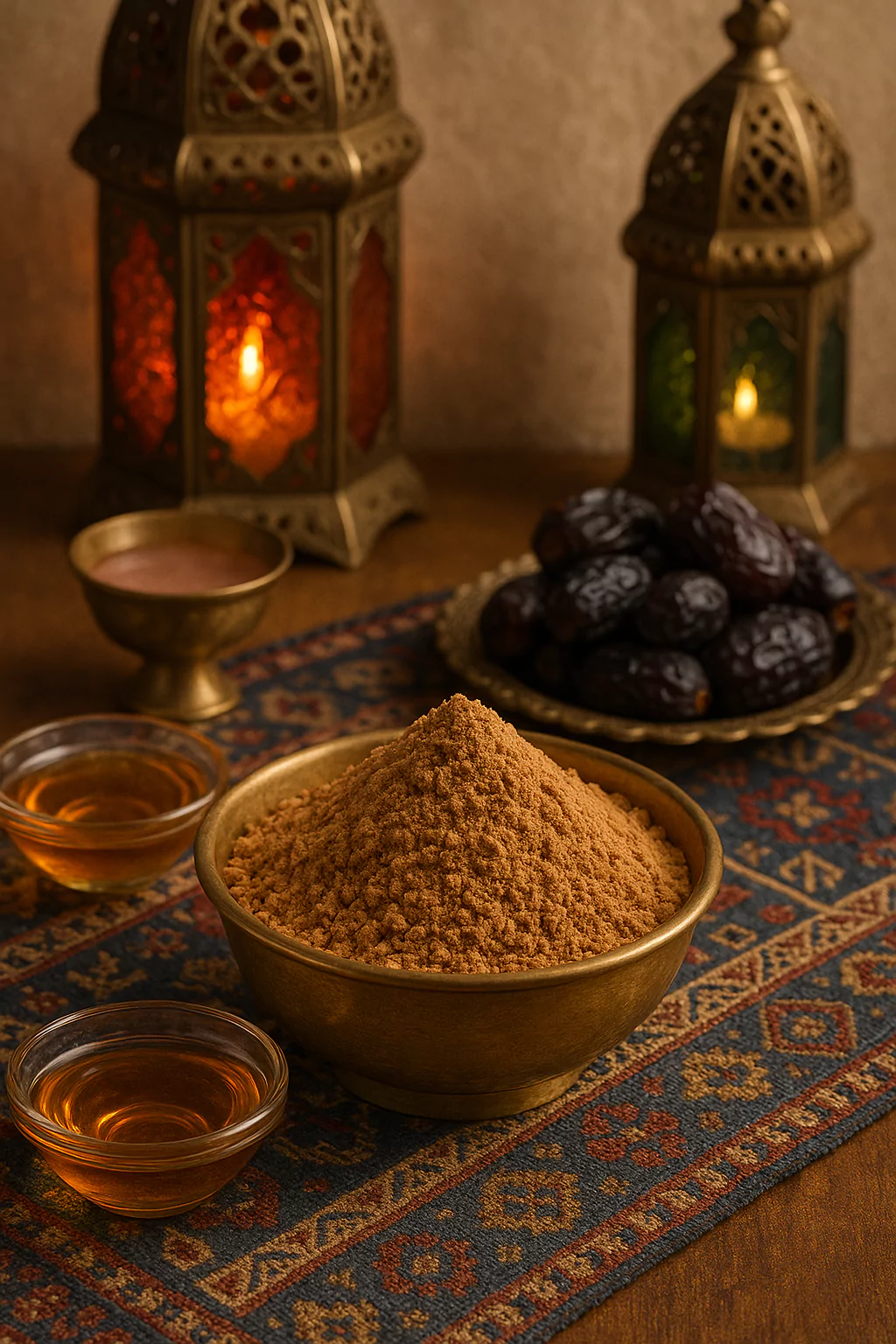 Date seed powder — naturally caffeine-free supplement made from roasted and ground date seeds