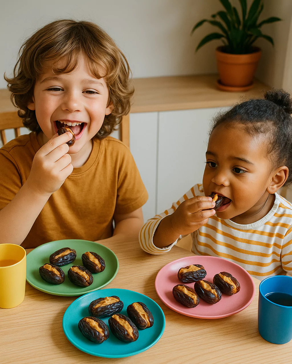 Kids enjoy eating date snacks