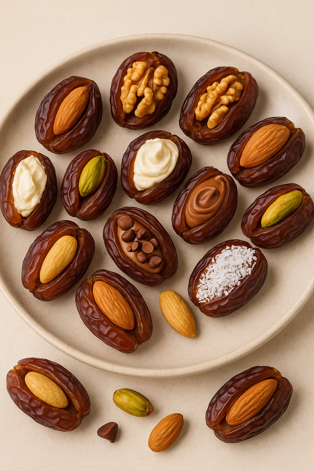 stuffed dates with different stuffing